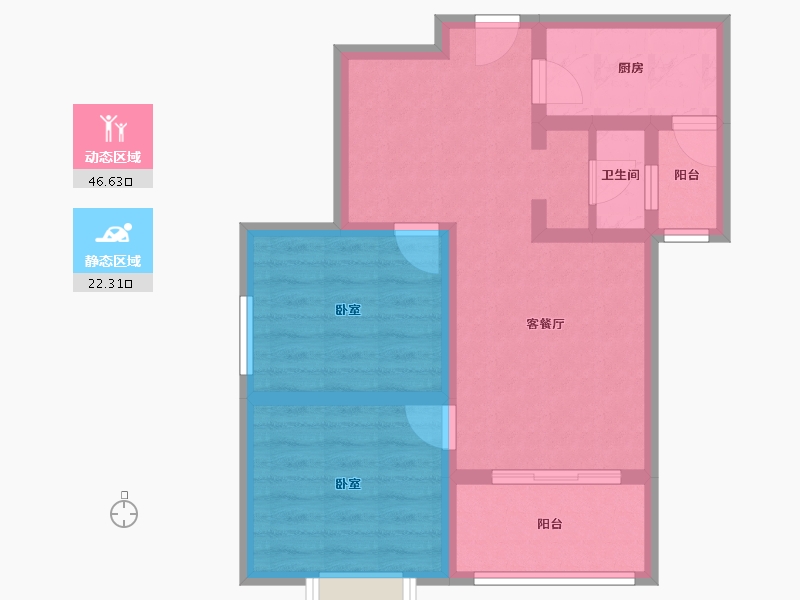 陕西省-渭南市-双创幸福城-60.23-户型库-动静分区