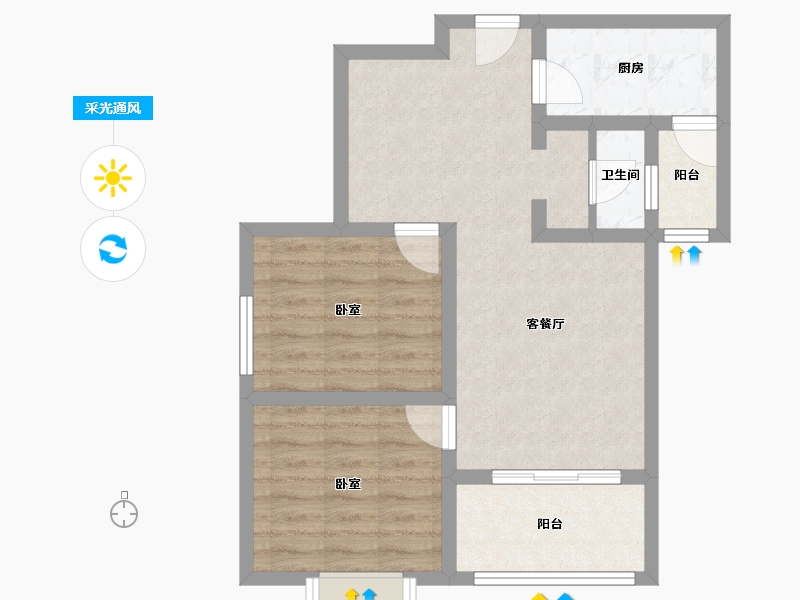 陕西省-渭南市-双创幸福城-60.23-户型库-采光通风