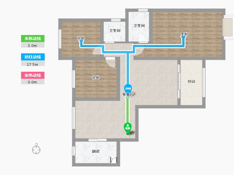 甘肃省-兰州市-盛世阡陌院二号院-107.70-户型库-动静线