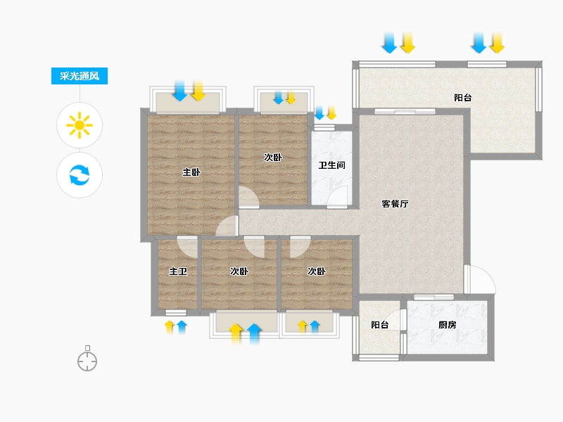 贵州省-黔南布依族苗族自治州-麒龙福泉印象-105.09-户型库-采光通风