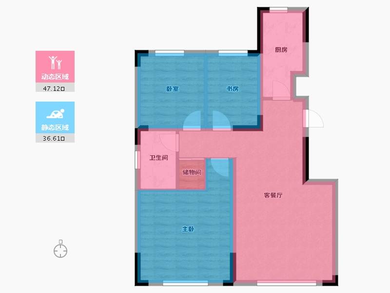 辽宁省-鞍山市-佳兆业君汇上品-74.78-户型库-动静分区