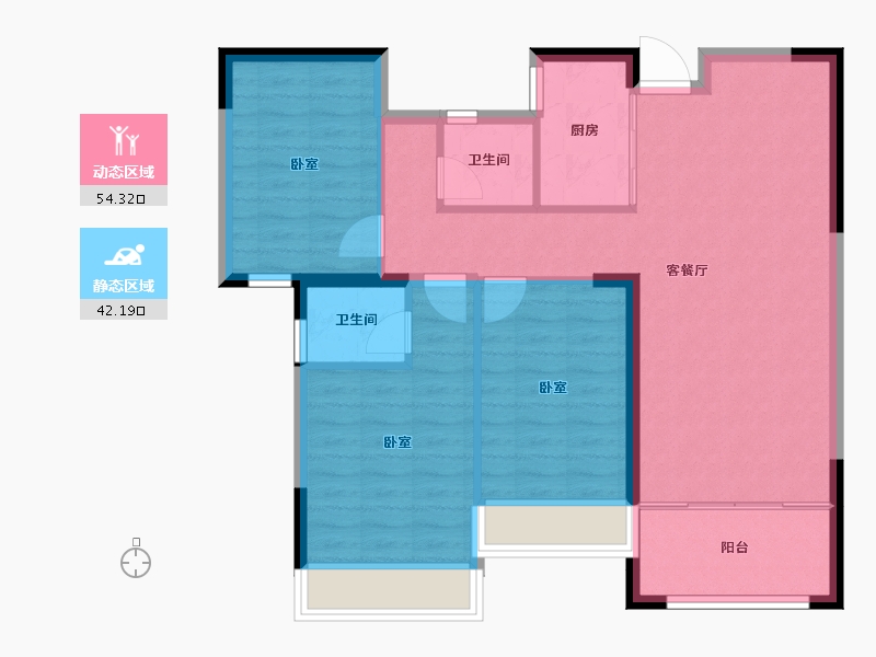 湖北省-十堰市-汉江璟城-87.31-户型库-动静分区