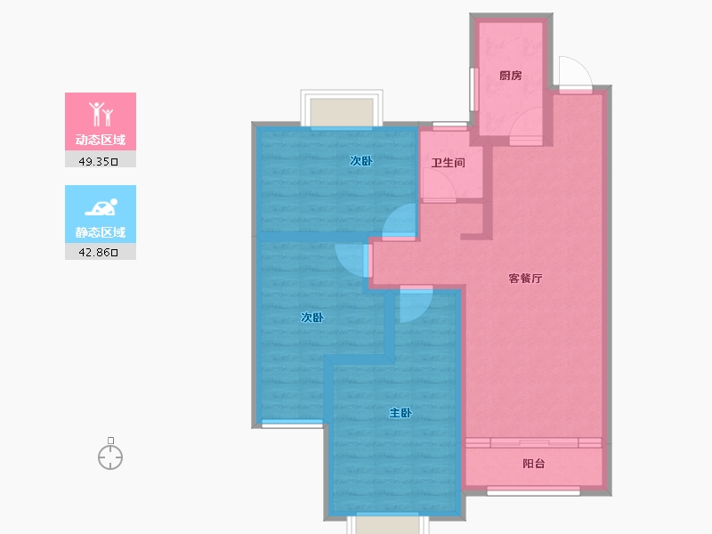 陕西省-安康市-天一城市之光-81.60-户型库-动静分区