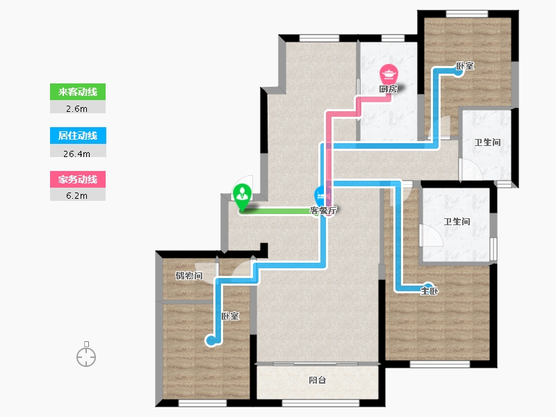 内蒙古自治区-包头市-​正翔滨河-112.16-户型库-动静线