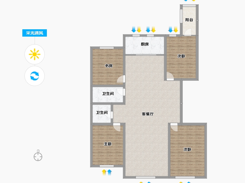 内蒙古自治区-包头市-​正翔滨河-150.86-户型库-采光通风