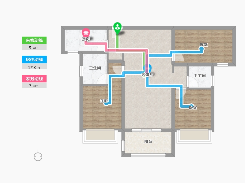 陕西省-渭南市-光合宸院-76.79-户型库-动静线