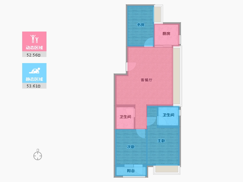 山西省-太原市-万科翡翠东第-96.01-户型库-动静分区