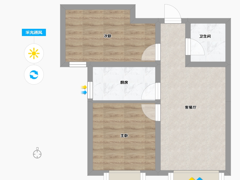 辽宁省-鞍山市-上峰景城-44.91-户型库-采光通风