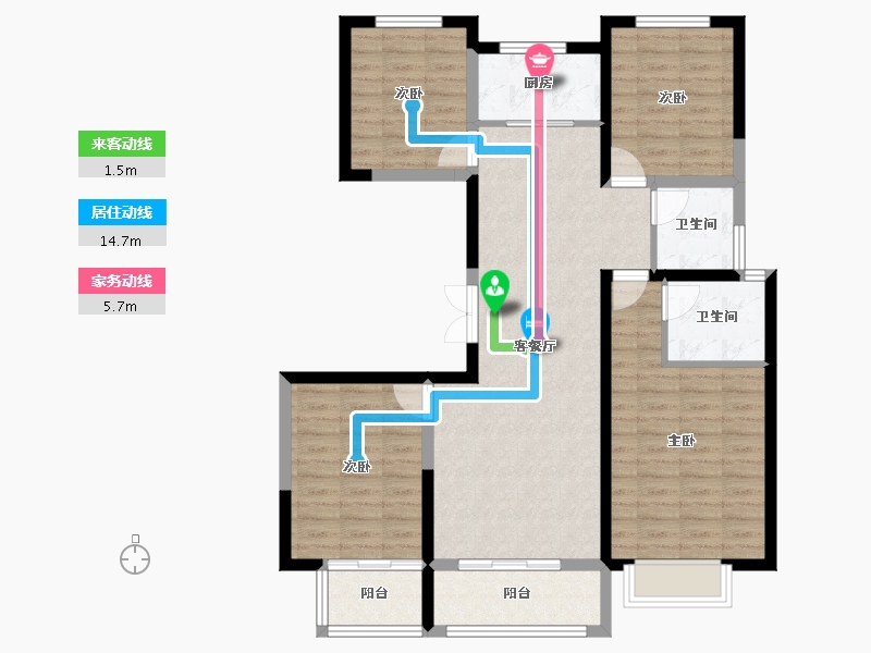 山西省-吕梁市-国投·北川绿洲-100.87-户型库-动静线