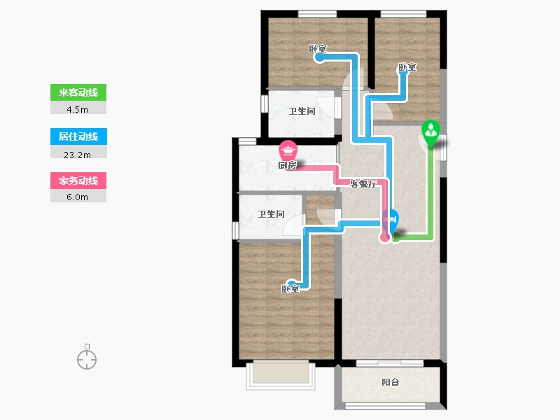 山西省-太原市-碧桂园玖玺臺天玺-86.09-户型库-动静线