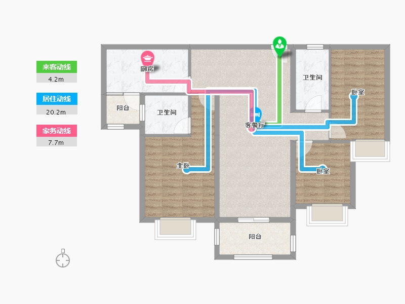 广东省-江门市-美的海棠公馆-92.22-户型库-动静线