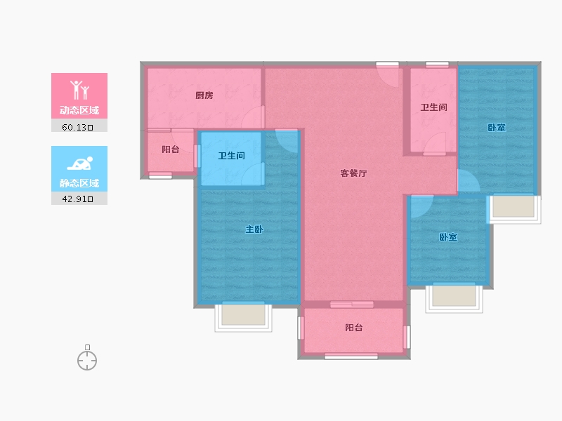 广东省-江门市-美的海棠公馆-92.22-户型库-动静分区