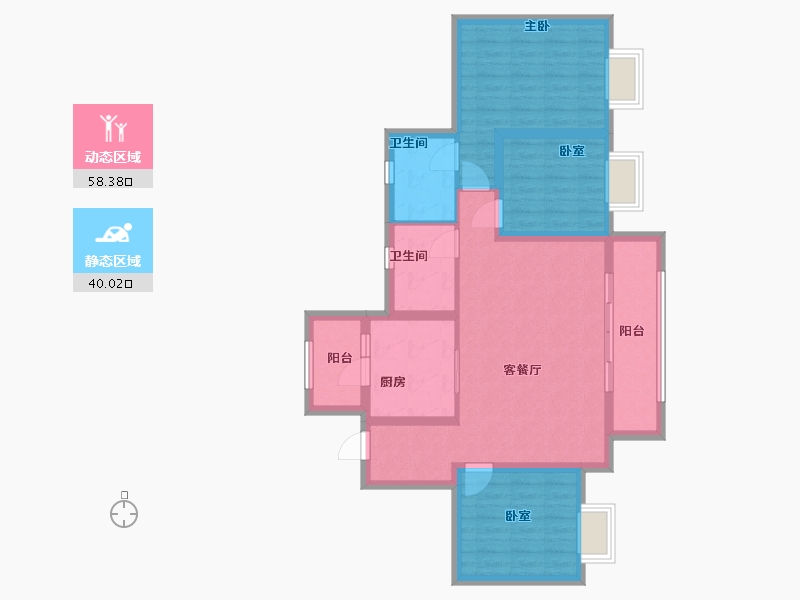 重庆-重庆市-融创文旅城御铂-88.56-户型库-动静分区