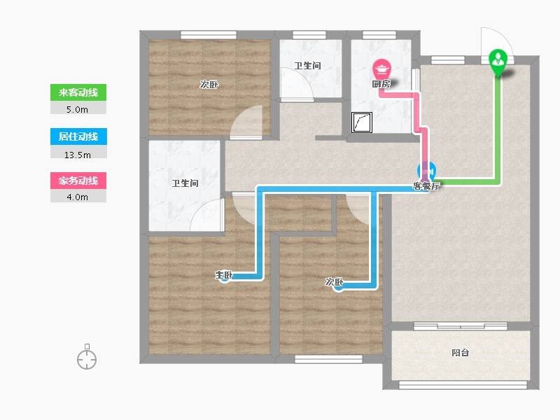 山西省-临汾市-公园壹号·公园道-92.81-户型库-动静线