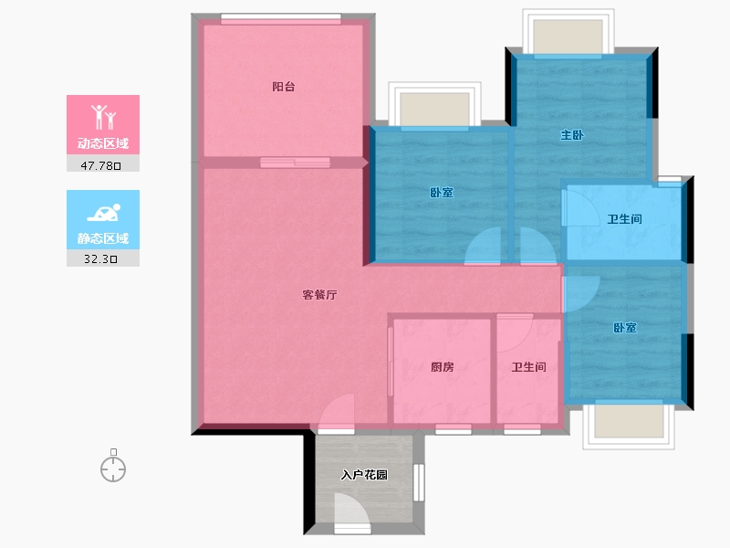 广东省-江门市-御凯名都-76.00-户型库-动静分区