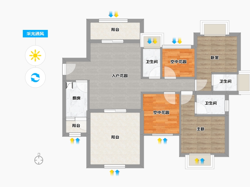 广东省-江门市-新熙花园-78.74-户型库-采光通风