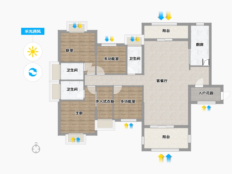 广东省-江门市-新熙花园-125.60-户型库-采光通风