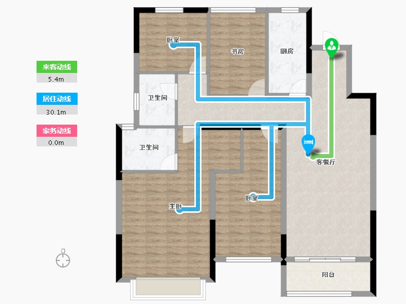 陕西省-渭南市-保利锦悦和府-123.20-户型库-动静线