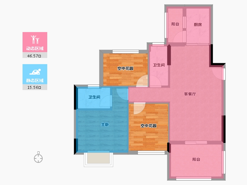 广东省-江门市-新熙花园-70.39-户型库-动静分区