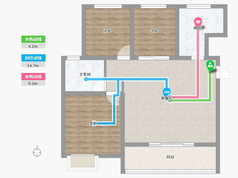 陕西省-渭南市-双创幸福城-81.32-户型库-动静线