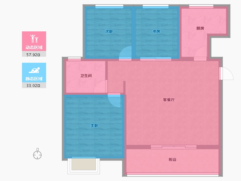 陕西省-渭南市-双创幸福城-81.32-户型库-动静分区