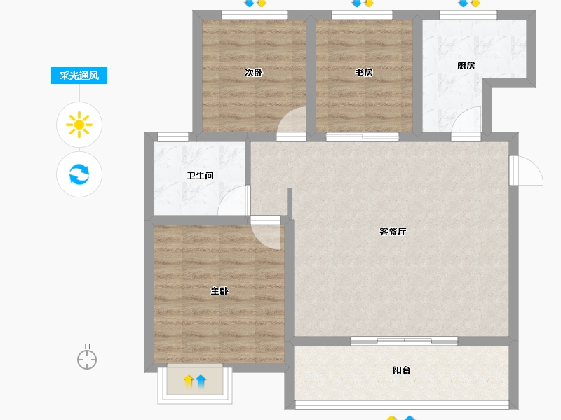 陕西省-渭南市-双创幸福城-81.32-户型库-采光通风