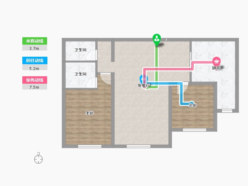 内蒙古自治区-包头市-​正翔滨河-82.01-户型库-动静线