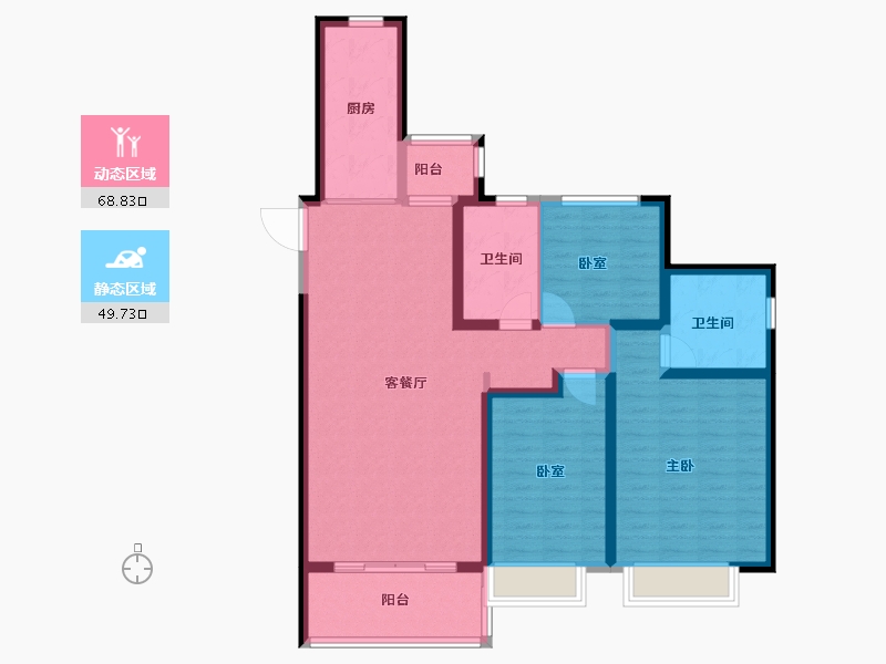 陕西省-安康市-恒大未来城-105.67-户型库-动静分区