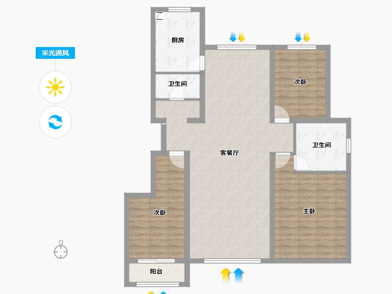 宁夏回族自治区-吴忠市-玺悦府-110.40-户型库-采光通风