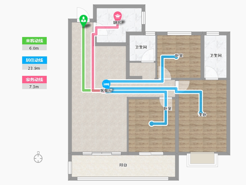 山东省-菏泽市-东亚国睿华庭-108.80-户型库-动静线