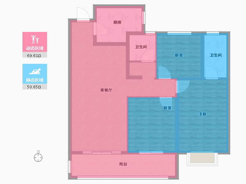 山东省-菏泽市-东亚国睿华庭-108.80-户型库-动静分区