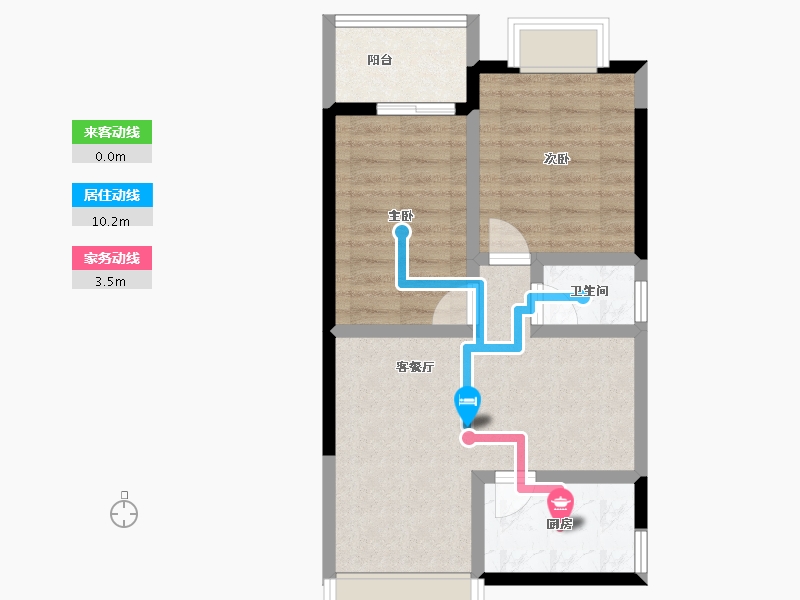 广东省-汕头市-龙凯皇城君汇-54.38-户型库-动静线