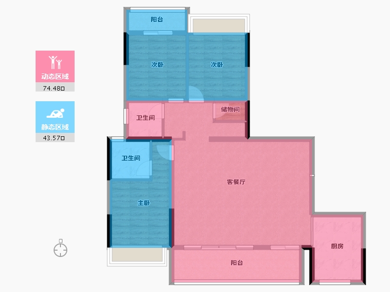 广西壮族自治区-桂林市-彰泰春天里-106.49-户型库-动静分区