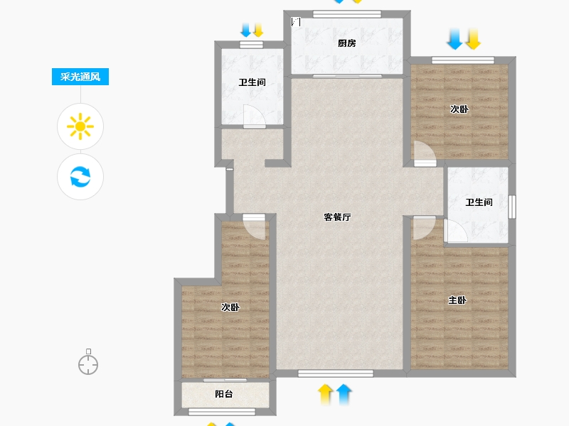 宁夏回族自治区-吴忠市-玺悦府-112.01-户型库-采光通风