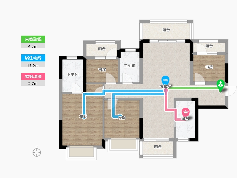 广西壮族自治区-柳州市-融创瀚德·融公馆-93.93-户型库-动静线