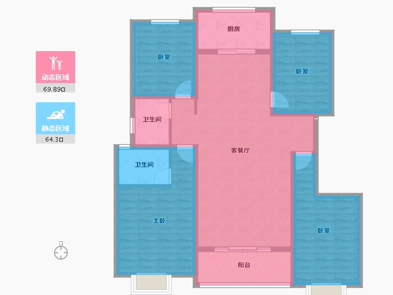 陕西省-渭南市-双创幸福城-120.62-户型库-动静分区