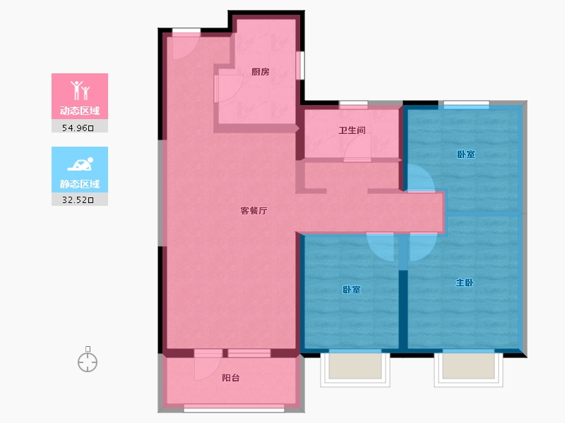 陕西省-渭南市-富力城-77.26-户型库-动静分区