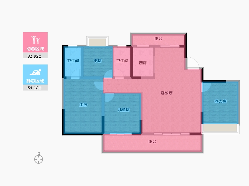 河南省-平顶山市-广诚美林府-132.85-户型库-动静分区