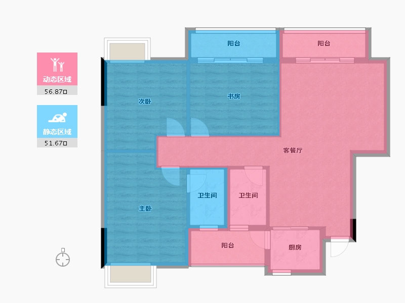 广西壮族自治区-桂林市-漓江大河坊-98.30-户型库-动静分区