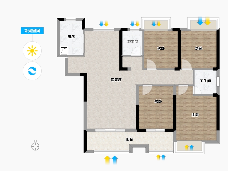 江西省-赣州市-长海上城-110.00-户型库-采光通风