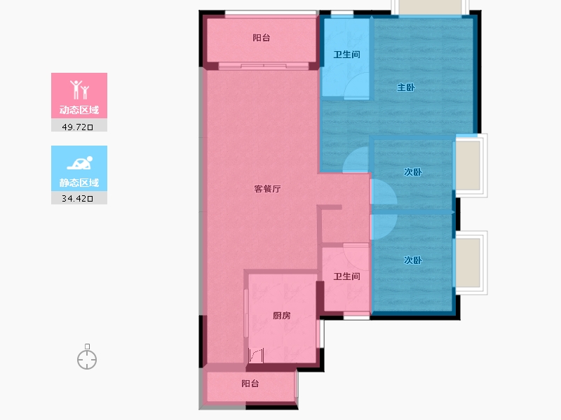 广东省-江门市-时代雁山湖(鹤山)-74.99-户型库-动静分区