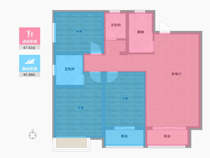 广西壮族自治区-桂林市-漓江大河坊-84.08-户型库-动静分区