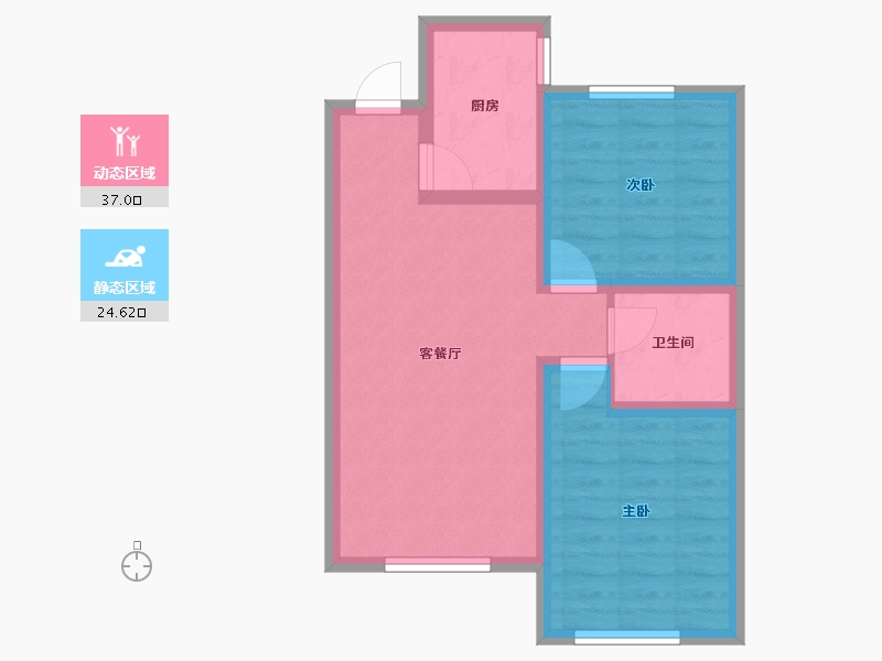 辽宁省-鞍山市-上峰景城-54.29-户型库-动静分区