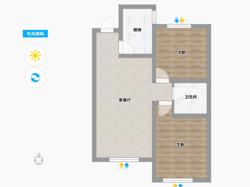 辽宁省-鞍山市-上峰景城-54.29-户型库-采光通风