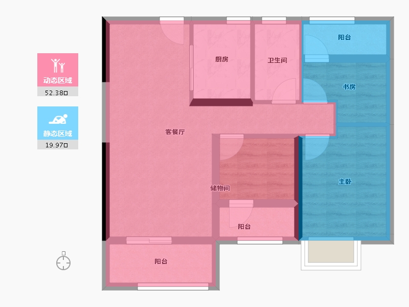 湖南省-长沙市-润和·翰文府-66.00-户型库-动静分区