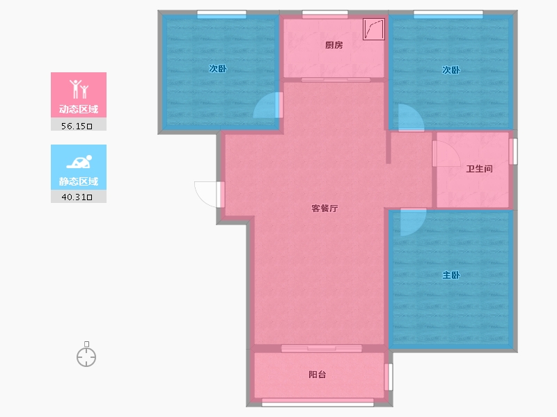 山西省-临汾市-公园壹号·公园道-86.80-户型库-动静分区