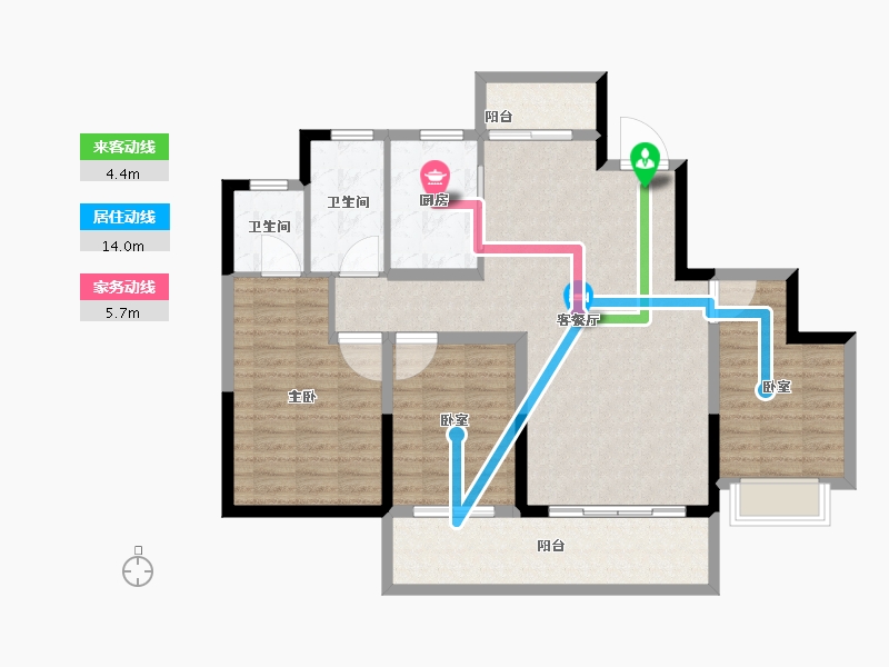 河南省-平顶山市-广诚美林府-106.40-户型库-动静线