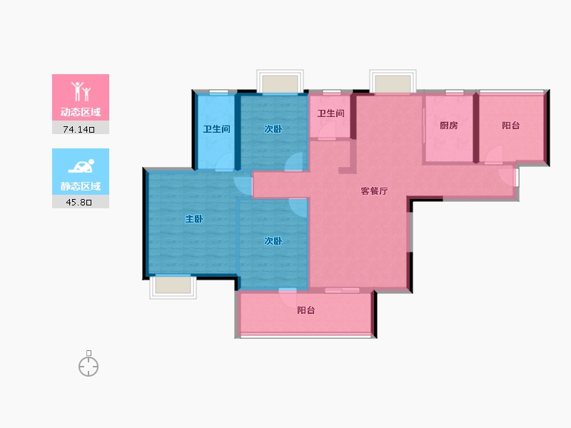 湖北省-宜昌市-清江·月亮湾-108.05-户型库-动静分区