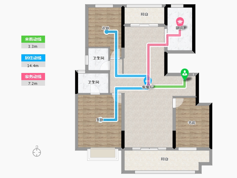 陕西省-渭南市-合创铂悦府-110.36-户型库-动静线