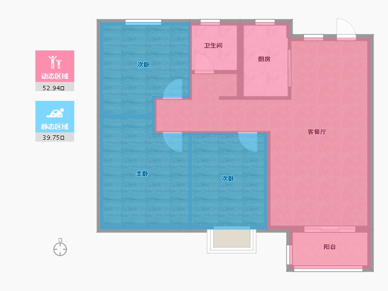 山西省-临汾市-公园壹号·公园道-84.00-户型库-动静分区